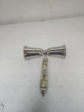 Julia Knight Single Handle Crushed Mother Of Pearl Double Jigger NWOB!!!